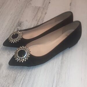 Genuine J Crew Elegant Black Women's Shoes with Embellished Detail Size 8.5